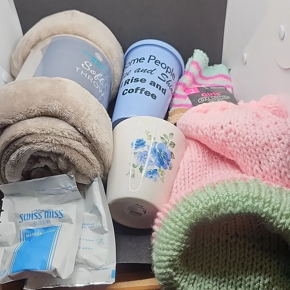 Warm and Cozy Bundle Gift Set Tan Soft Throw Blanket, Mug, Hot C…